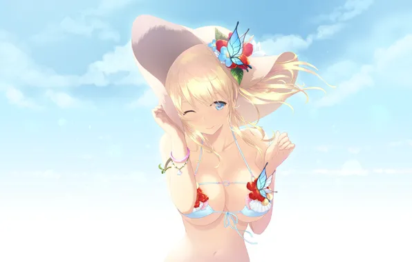 Swimsuit, summer, girl, hat, bikini, boku wa tomodachi ga sukunai