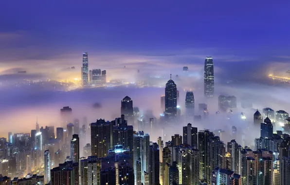 The sky, the city, spring, Hong Kong, morning, China, Hong Kong, China