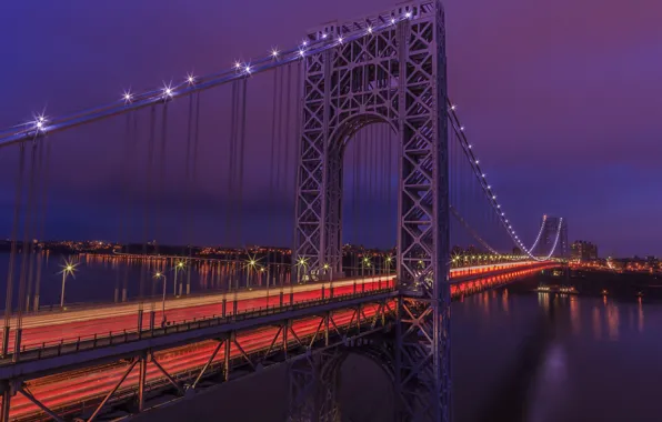 Picture night, bridge, the city