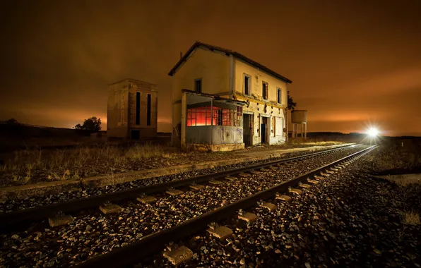 Picture night, station, railroad