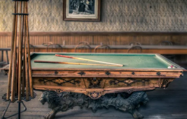 Picture pool, vintage, old, billiards