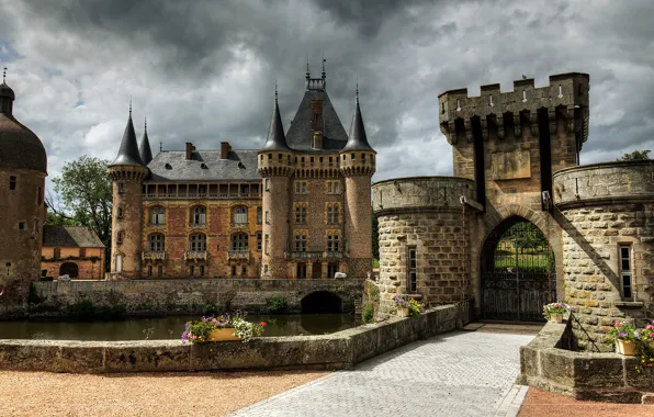 Picture castle, France, tower, fortress, Castle of La Clayette