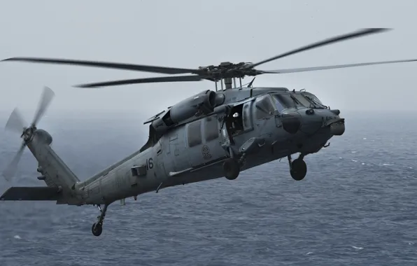 Download wallpaper sea, blades, Sea Hawk, MH-60S, section aviation in ...