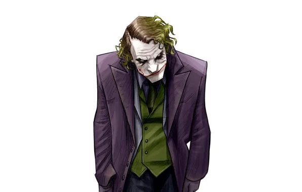 Minimalism, Figure, Joker, Background, Art, Art, Joker, Heath Ledger