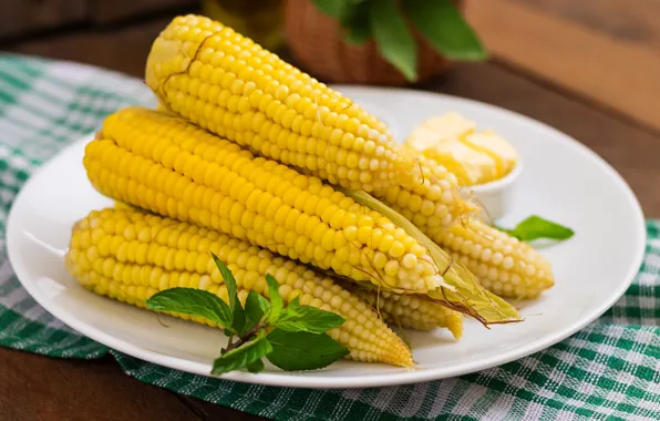 Picture corn, the cob, butter