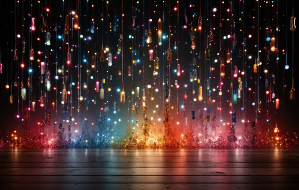 Light, lights, lights, Board, glow, Christmas, New year, garland