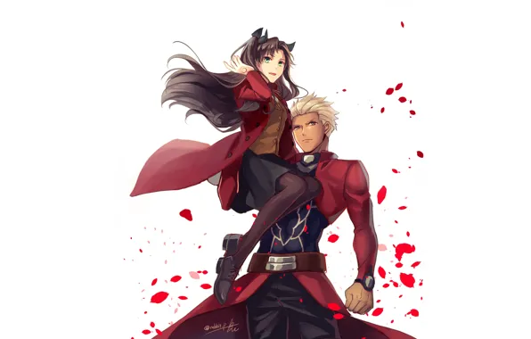 Petals, two, Rin, Archer, Fate stay night, Fate / Stay Night