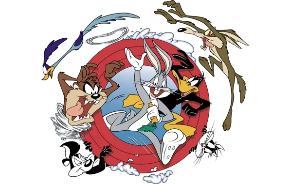 Picture Daffy Duck, The Tasmanian devil, Daffy Duck, Looney Tunes, Bugs Bunny, Bugs Bunny, Road Runner, …