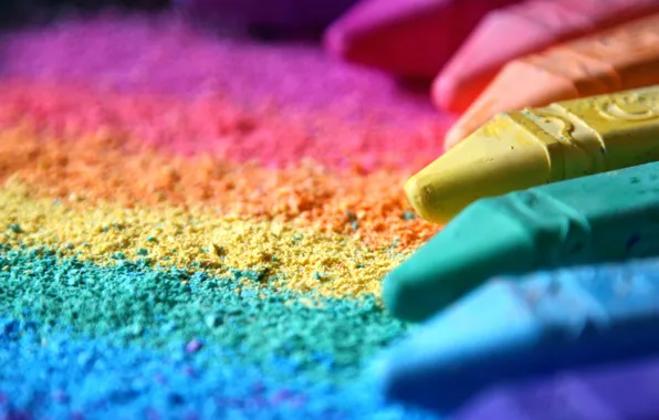 Macro, colored, crayons, baby