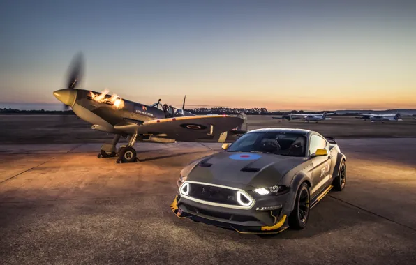 Ford, Flame, 2018, Supermarine Spitfire, RAF, Royal air force, Mustang GT, Eagle Squadron
