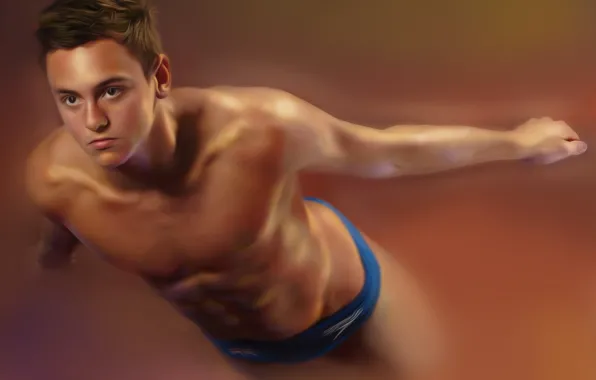 Flight, Jump, Art, Male, British, Tom Daley, Olympic champion, Water Jumper