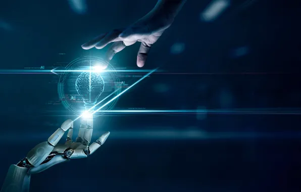 Concept, future, robot, background, science, data, artificial