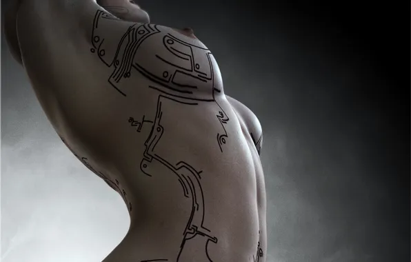 Erotic, chest, background, patterns, body, hands, tattoo, tattoo