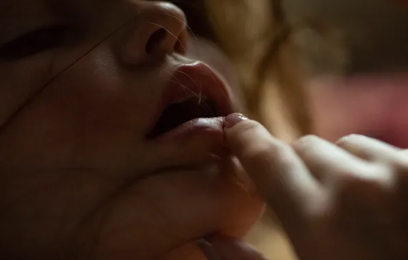 Finger, lips, Pavel Ermakov, Julia Morozova, sensual photography