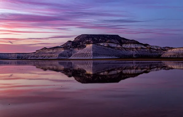 Beauty, purple, the reflection in the water, picturesque landscape, Tuzbair, Evgeny Bondar