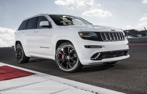 Picture machine, white, track, jeep, white, SRT, Jeep, Grand Cherokee