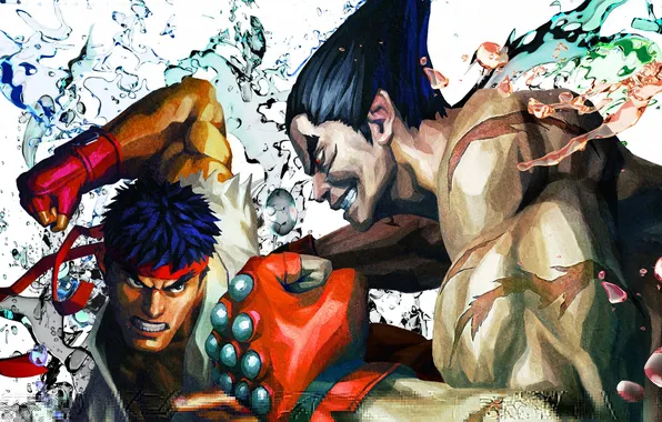 Picture fighting, Street Fighter X Tekken, Ryu, Kazuya Mishima, capcom, namco