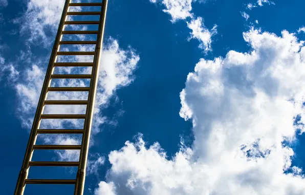The sky, background, ladder, obloka