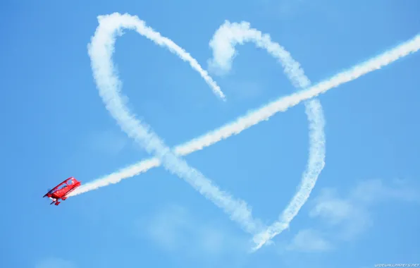 The sky, love, the plane, heart, )))