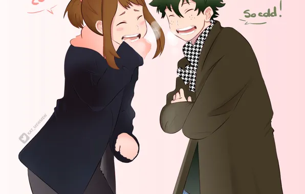 Boku no Hero Academy, My Hero Academia, Uraraka Ochako, Izuku Midoriya, Katmewmew, Pixiv Id 7030432