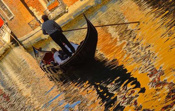 Italy, Venice, channel, gondola