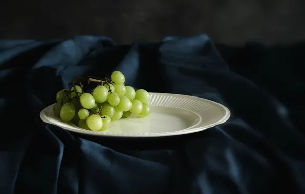 Background, plate, grapes