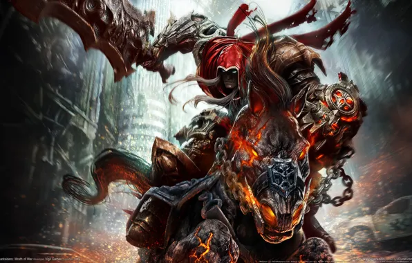 Picture horse, sword, the demon, Darksiders: Wrath of War, rider