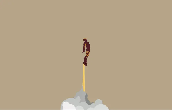 Picture flight, robot, hero, minimalism, Iron Man, minimal, Tony Stark, Iron Man