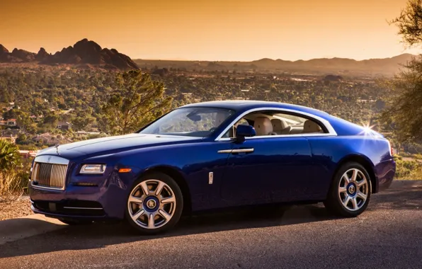 Background, desert, Rolls-Royce, the front, Rolls-Royce, Wraith, Reys