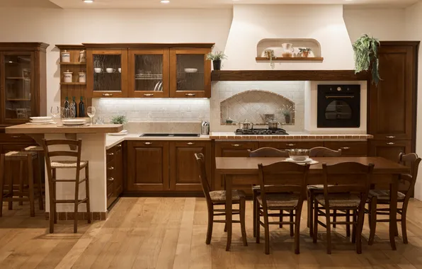 Style, Villa, interior, Italy, kitchen, dining room, dining area, Italian design