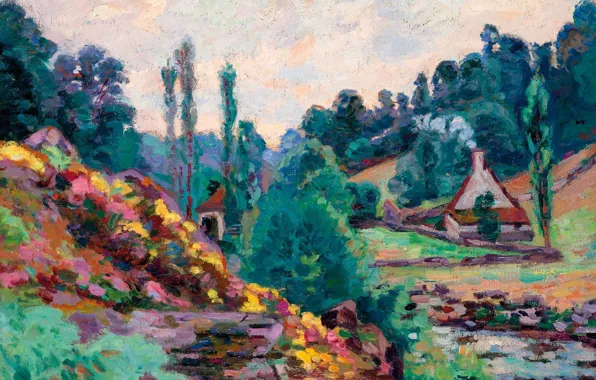 Autumn, landscape, picture, Arman Hyomin, Armand Guillaumin, The Mill of Jonon Creuse