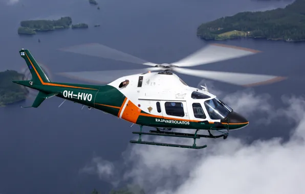 Picture flight, helicopter, blades, AW 119