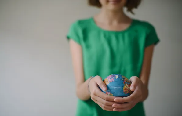 Picture background, hands, globe