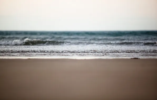 Wave, beach, horizon