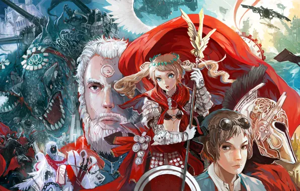 Picture girl, Wallpaper, dragon, anime, the demon, warrior, art, girl