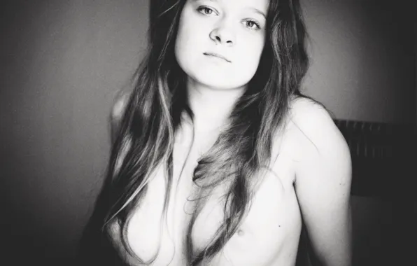 Chest, girl, monochrome