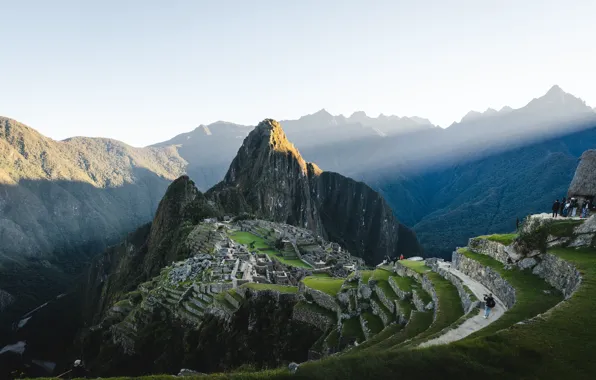 Mountains, beauty, space, rays of light, mountains, beauty, the ancient city, Peru