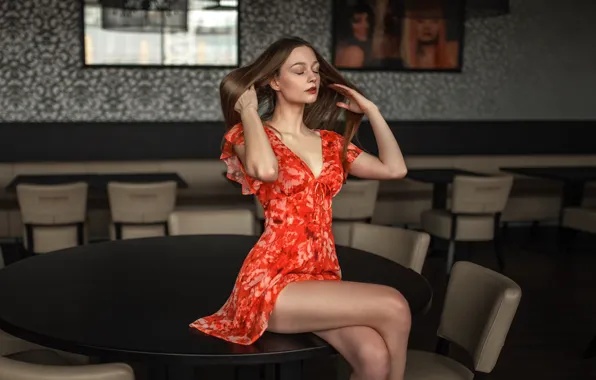 Sexy, pose, model, hair, chairs, portrait, hands, makeup