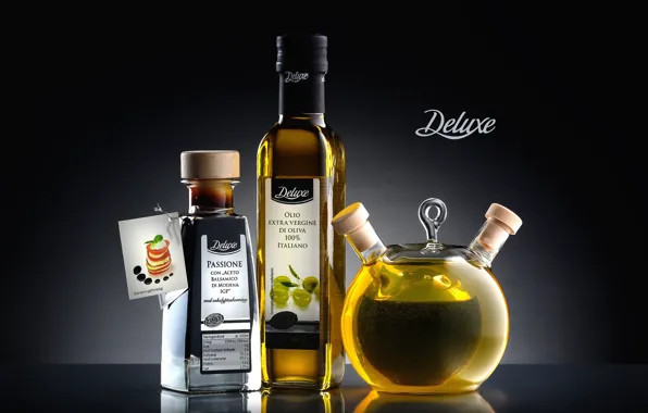 Picture the inscription, olive oil, Deluxe