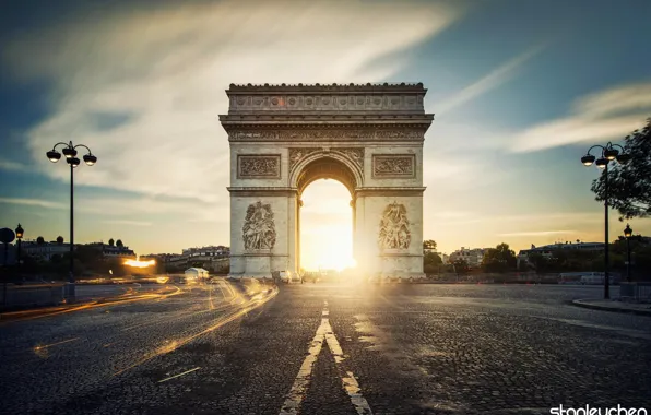 Picture road, the city, France, Paris, the evening, excerpt, Paris, France