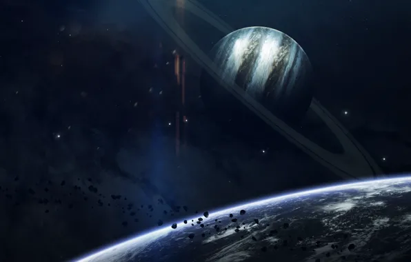 Stars, Planet, Space, Planet, Planets, Ring, Art, Stars