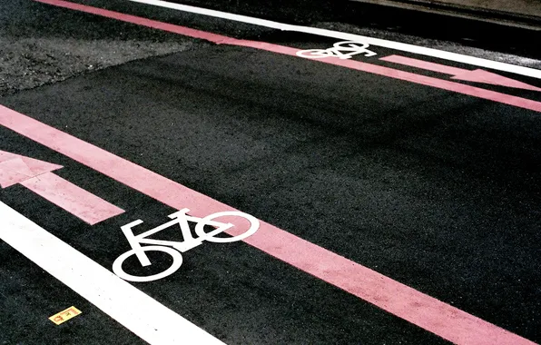 Road, asphalt, markup, stripe for Bicycle