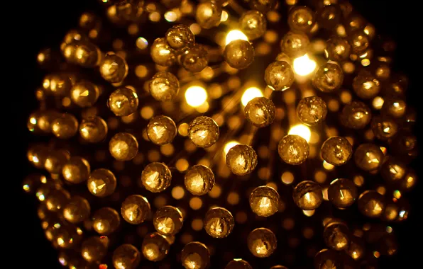 Picture light, lights, yellow, lighting, chandelier, bokeh
