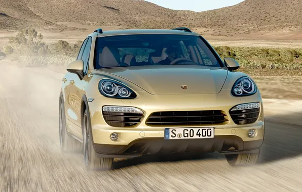 Hills, desert, Porsche, gold, Porsche, Cayenne, Cayenne, (958)