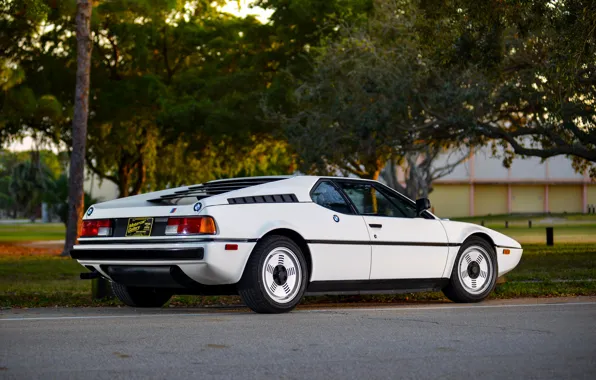 Picture white, BMW, BMW M1, E26, M1, right side