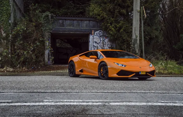 Lamborghini, Orange, Huracan, LP610-4