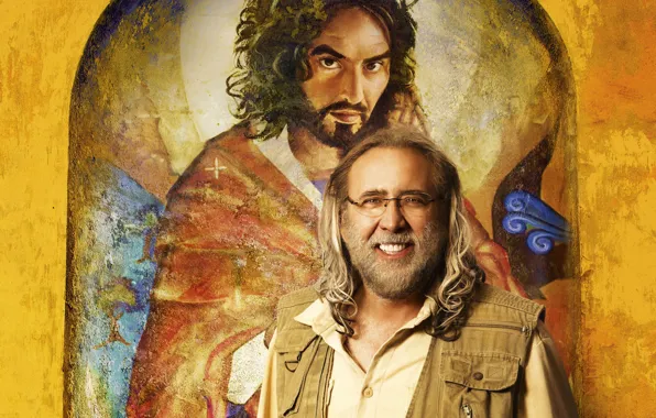 Picture Nicolas Cage, poster, Comedy, Nicolas Cage, Army of One, Russell Brand, Mission: Inadequate, Russell Brand