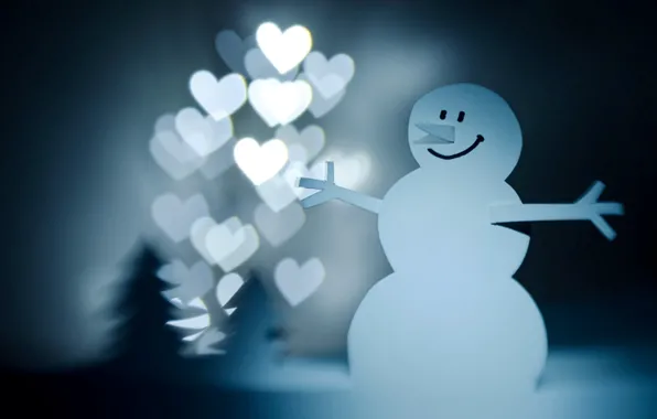Lights, holiday, new year, snowman, the scenery, happy new year, christmas decoration, Christmas Wallpaper