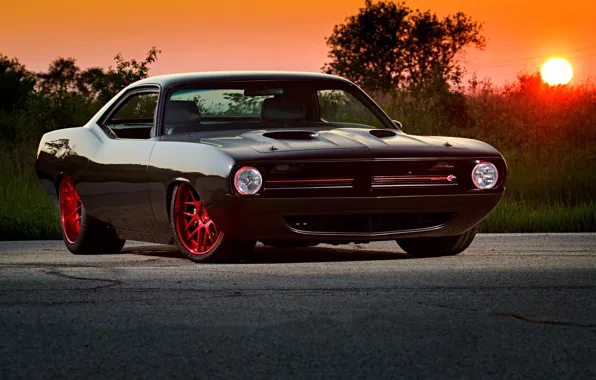 Sunset, Barracuda, Plymouth, Cuda, Hemi, Wheels, 1000HP, DE3C