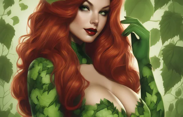 Redhead, dc comics, poison ivy